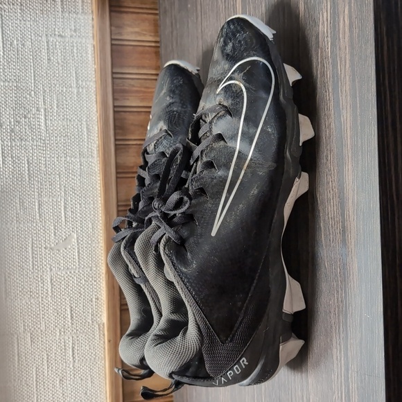 Nike Vapor Untouchable Shark 3 Black Low-Top Football Cleats Size 10.5 - Picture 3 of 7